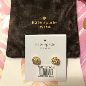 Brand NWT Kate spade knot earrings with pouch